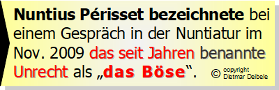 Das Böse, Nuntius Perisset, Kirche Mobbing